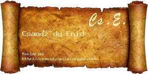 Csanády Enid névjegykártya
